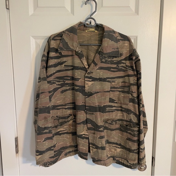 Vintage Ranger Tiger Stripe Camo Button Up - Picture 1 of 5